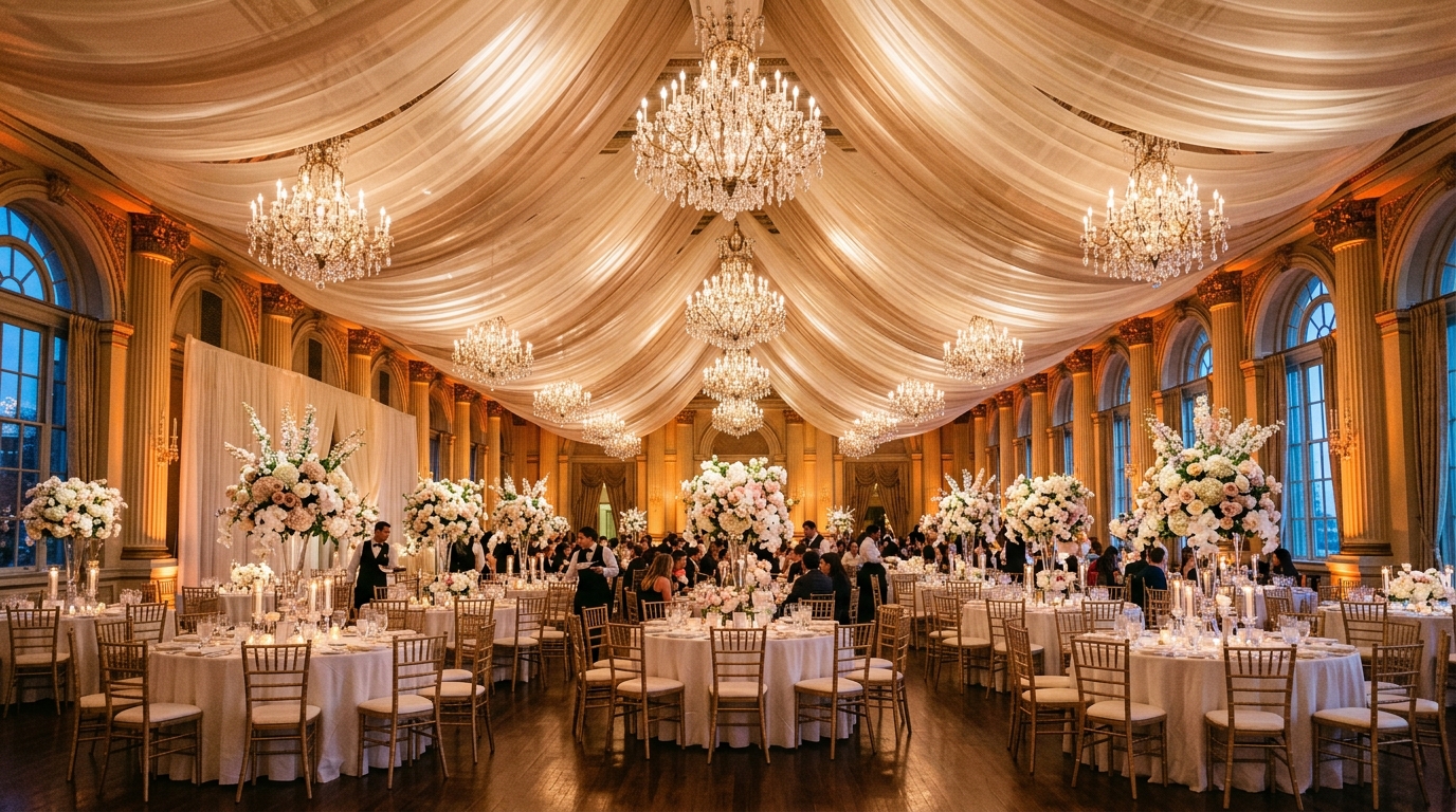 How to Decorate a Wedding Venue on a Budget: Uplighting, Foliage Garlands & Strategic Props